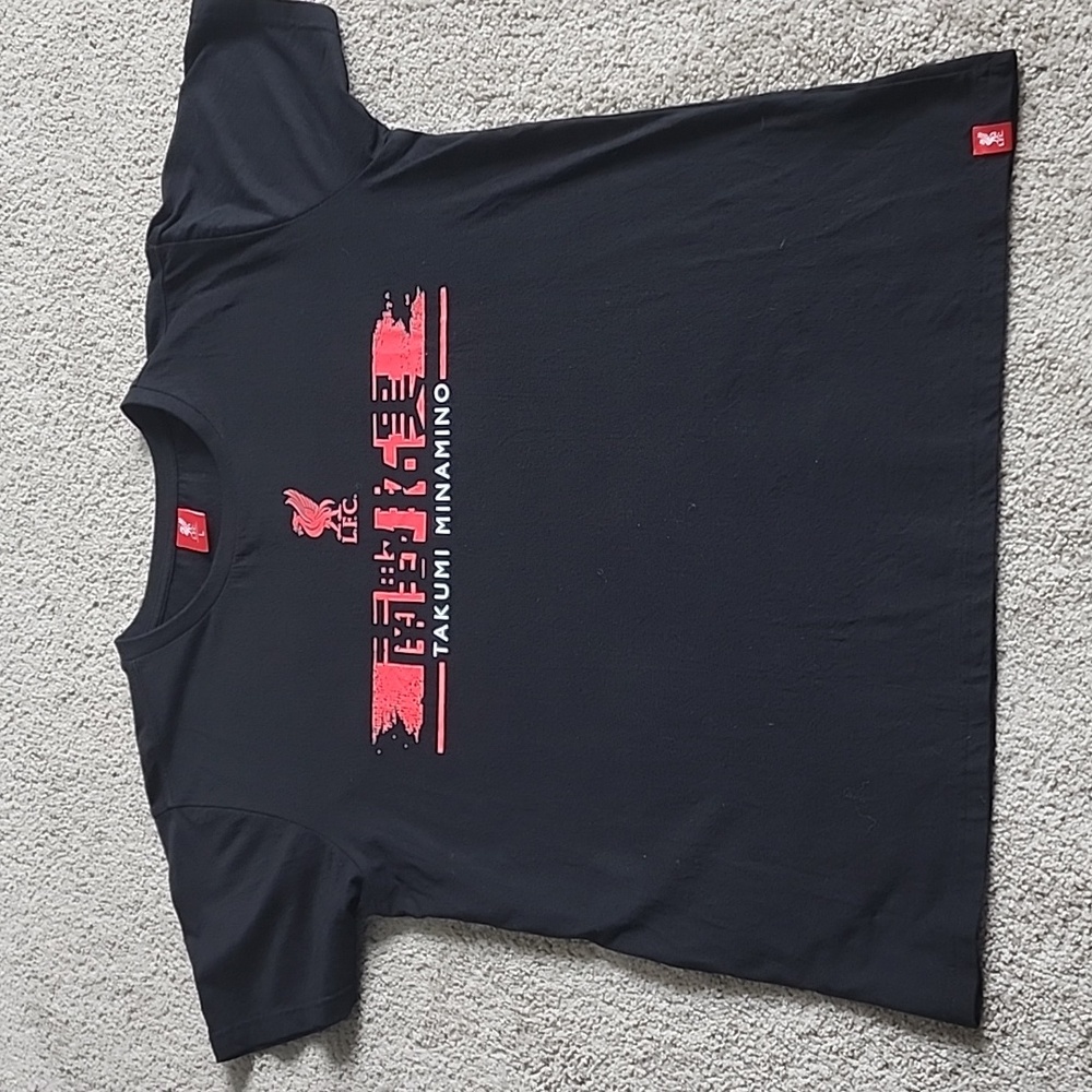 Liverpool Black Short Sleeve Tee with Bold Red Graphics